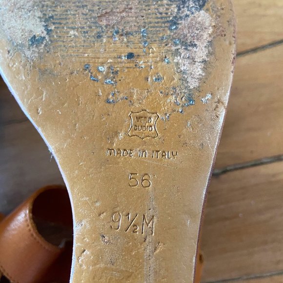 Via Spiga Italian Wedge Leather Sandal Heels - Picture 13 of 15